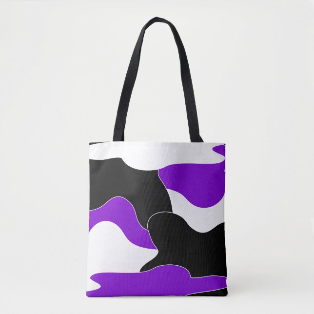 Bolsa Tote Abstrato padrão - roxo (Frente)