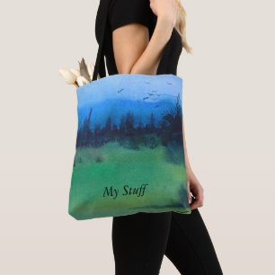 Bolsa Tote abstrato paisagem contemporânea design