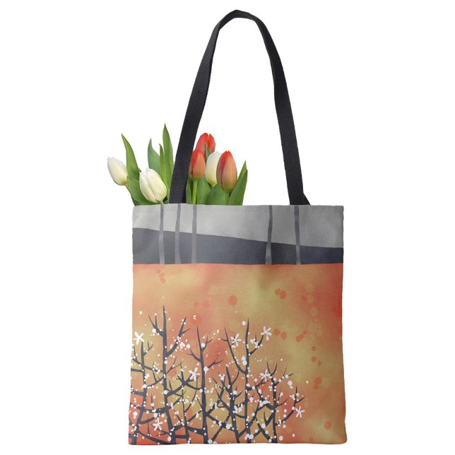 Bolsa Tote Abstrato Paisagem Laranja (Abstract orange landscape tote bag)