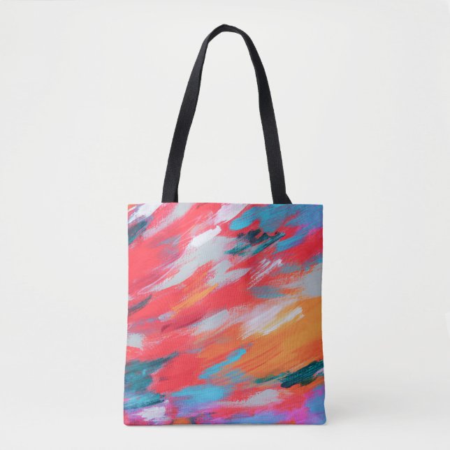 Bolsa Tote Abstrato Paleta de Trabalho de arte acrílico | Bol (Frente)