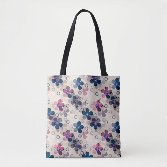 Bolsa Tote Abstrato para crianças flores bonitinhas de desenh (Frente)
