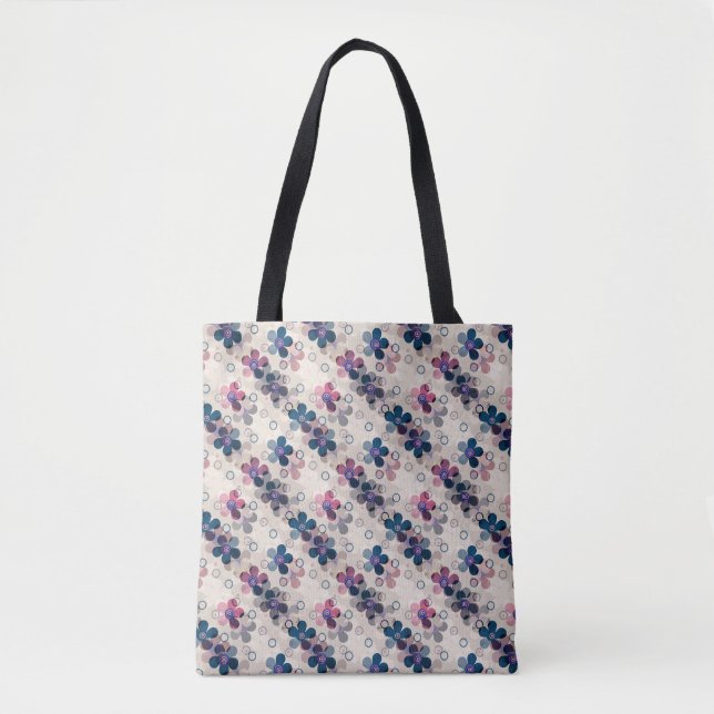Bolsa Tote Abstrato para crianças flores bonitinhas de desenh (Frente)