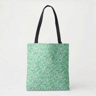 Bolsa Tote Abstrato Pattern 110523 - White on Kelly Green