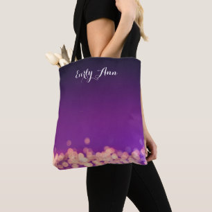 Bolsa Tote Abstrato Personalizada Típica Luzes roxas