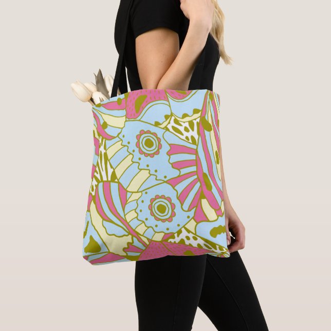 Bolsa Tote Abstrato Pink Blue Butterfly Wing (Close Up)