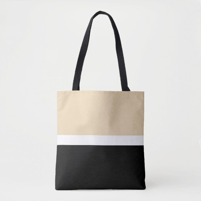 Bolsa Tote Abstrato preto bege (Frente)