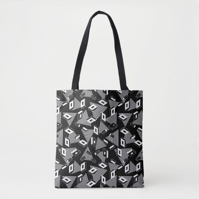 Bolsa Tote Abstrato Preto E Branco  (Frente)
