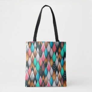 Bolsa Tote Abstrato preto-preto-branco-escuro-preto-escuro-pr