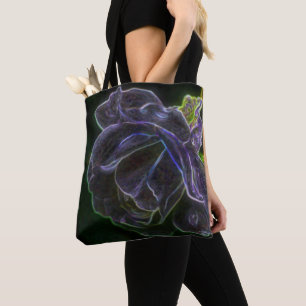 Bolsa Tote Abstrato Purple Rosa Fantasy Flower