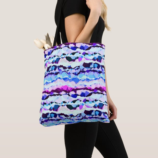 Bolsa Tote Abstrato púrpura, rosa e azul (Close Up)