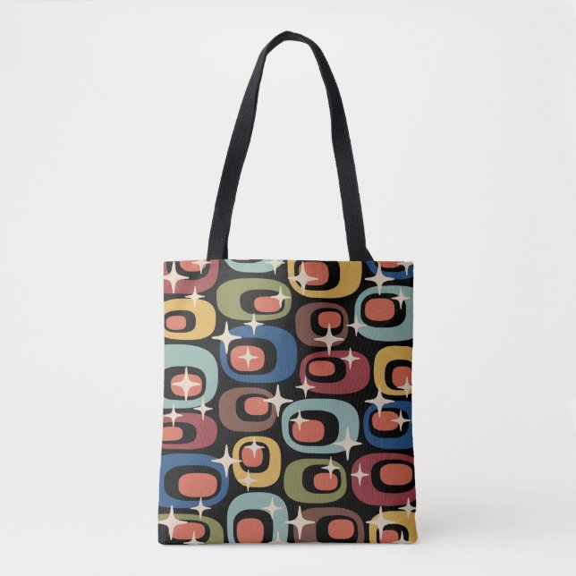 Bolsa Tote Abstrato Retro Moderno de Meados do Século (Frente)