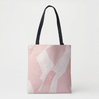 Bolsa Tote Abstrato Rosa Bege Minimalista