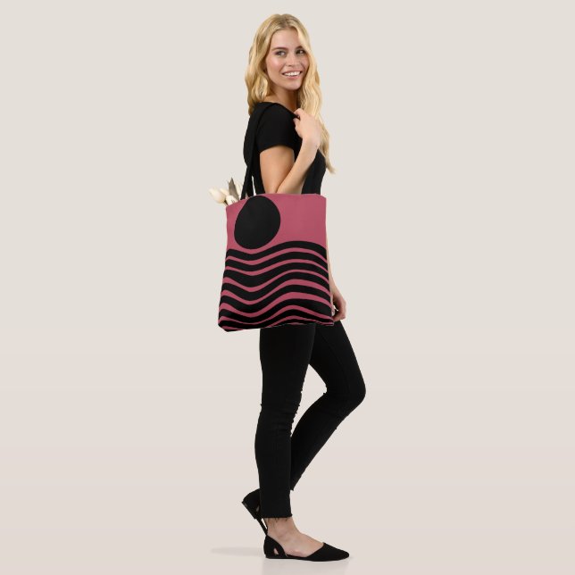 Bolsa Tote Abstrato Rosa Profundo Bauhaus (No(a) Modelo)