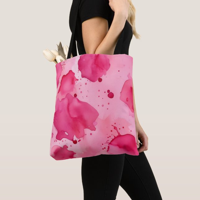 Bolsa Tote Abstrato Rosa sobre Rosa (Close Up)