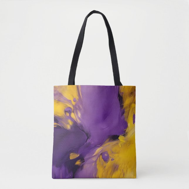Bolsa Tote Abstrato Roxo e Dourado (Frente)