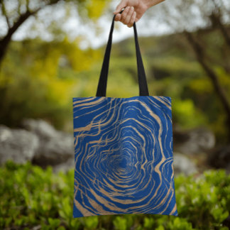 Bolsa Tote Abstrato Royal Fashion Faux Dourado Maze Arte Insp