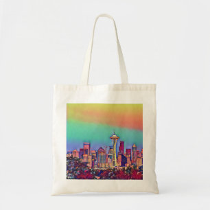 Bolsa Tote Abstrato Seattle Skyline