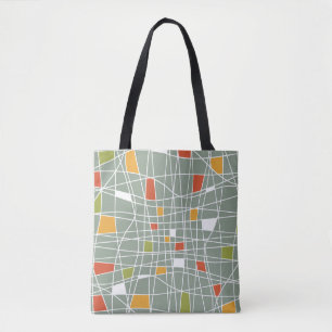 Bolsa Tote Abstrato sem costura: Design de padrão moderno.