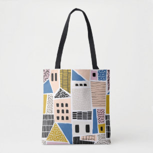 Bolsa Tote Abstrato sem descontinuidades com casas com dr man