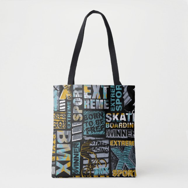 Bolsa Tote Abstrato sem descontinuidades. Modo de estilo urba (Frente)