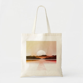 Bolsa Tote Abstrato Sunset & Lake Tote Bag