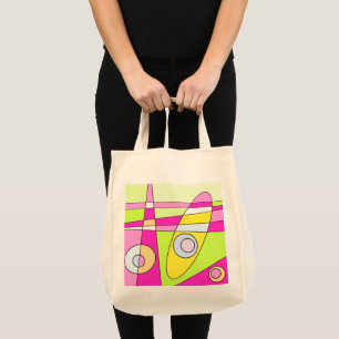 Bolsa Tote Abstrato surfing Bright Green Bublegum verde rosa