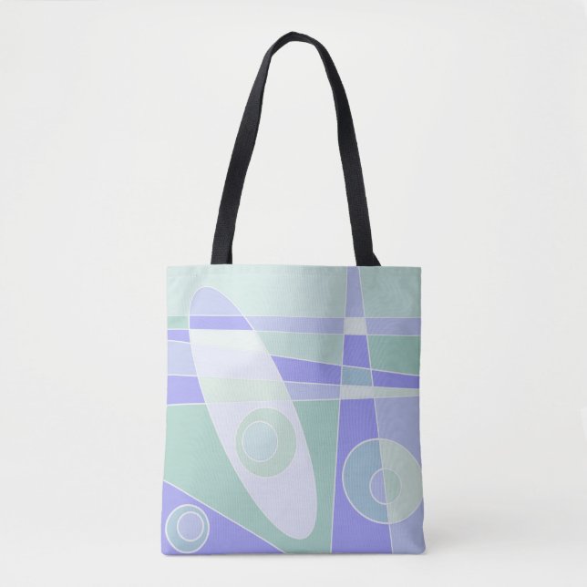 Bolsa Tote Abstrato Surfing Pastel Purple Green (Frente)
