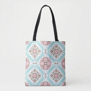 Bolsa Tote Abstrato Tilado: Padrão Sem Fios Vintage