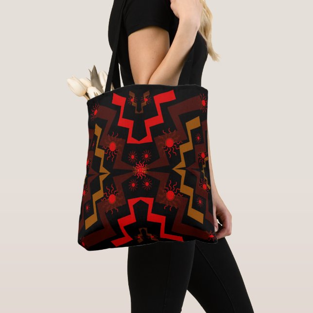 Bolsa Tote Abstrato Totoc Bag Red Black Brown (Close Up)