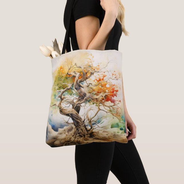Bolsa Tote Abstrato Tree Cores (Close Up)