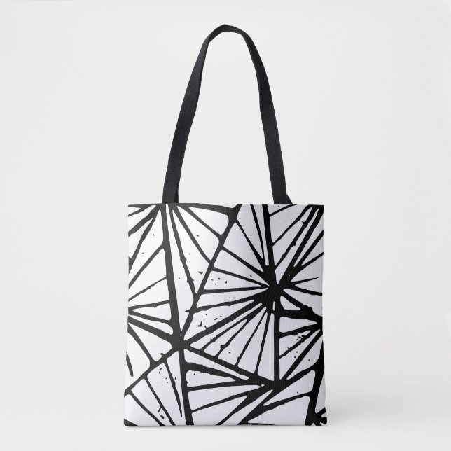 Bolsa Tote Abstrato Triangles Lino Impressão (Frente)