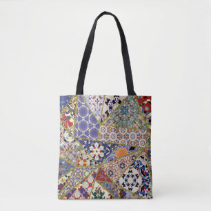 Bolsa Tote "abstrato", uma manta de retalhos de azulejos de e