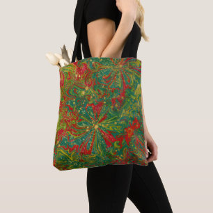 Bolsa Tote Abstrato verde-Dourado marmoreado