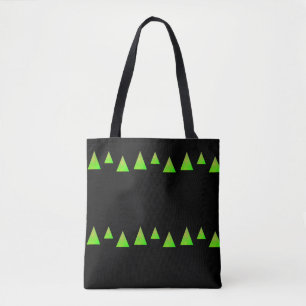 Bolsa Tote Abstrato verde triângulos a preto