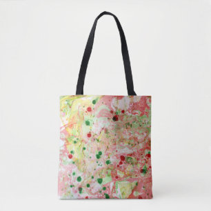 Bolsa Tote Abstrato Verde Verde Amarelo Cor-de-rosa Modelo