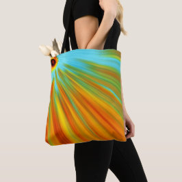 Bolsa Tote Abstrato vermelho amarelo alaranjado listras em az