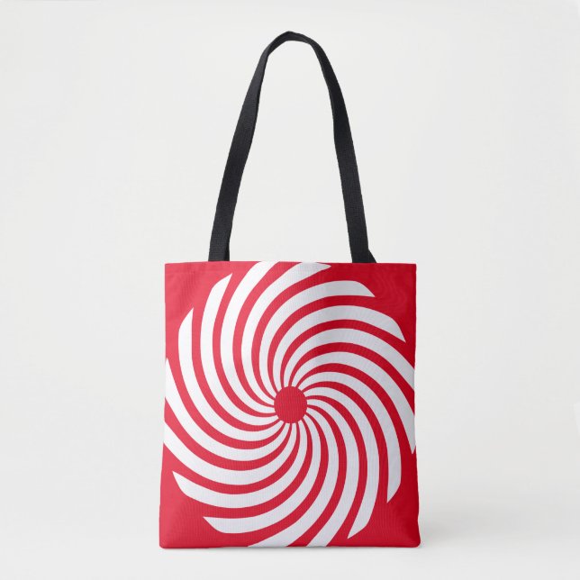 Bolsa Tote Abstrato vermelho e branco (Frente)