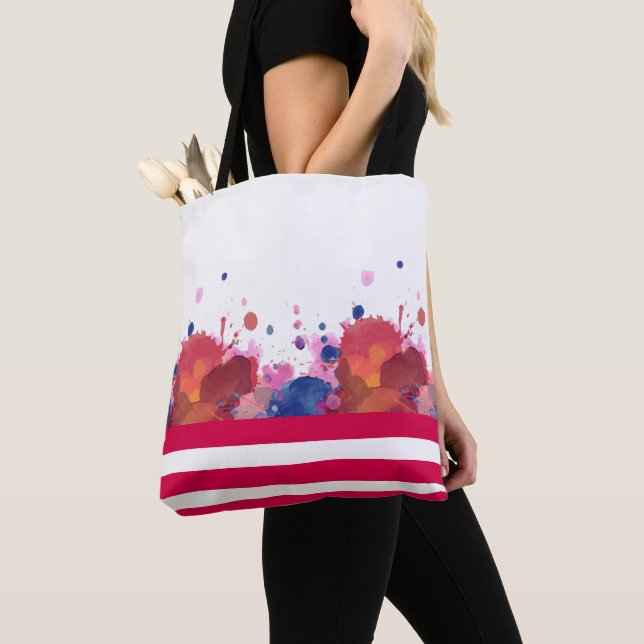 Bolsa Tote Abstrato Watercolor Splatter Design (Close Up)