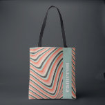 Bolsa Tote Abstrato Wavy Stripes Aqua e Peach personalizados<br><div class="desc">Abstrato Wavy Stripes Aqua e Peach Personalizado Tote Bag</div>