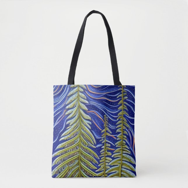 Bolsa Tote Abstrato Whimsic Evergreens (Frente)