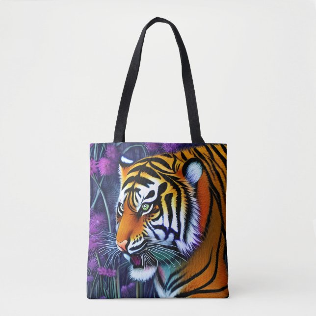 Bolsa Tote Abstrato Wild Majexpressa Tiger (Frente)