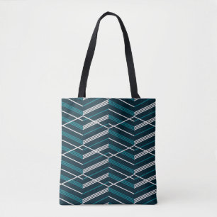 Bolsa Tote Abstrato zigzag: elegante vintage geométrico.