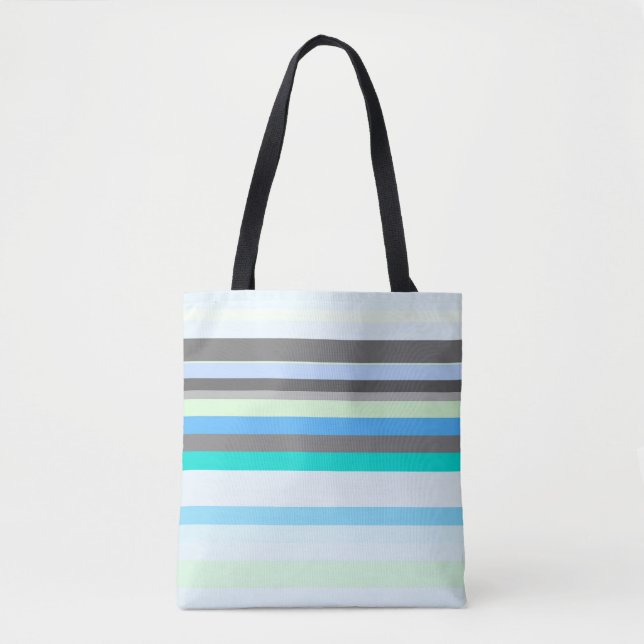Bolsa Tote Abstratos azuis, verdes e cinzas (Frente)