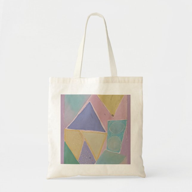 Bolsa Tote Abstratos Serenos: Um Sonho Pastel (Frente)