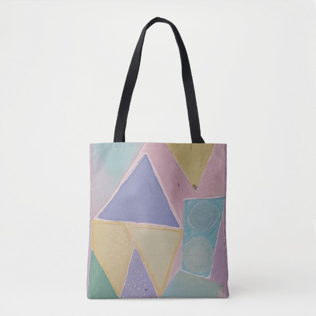 Bolsa Tote Abstratos Serenos: Um Sonho Pastel (Frente)