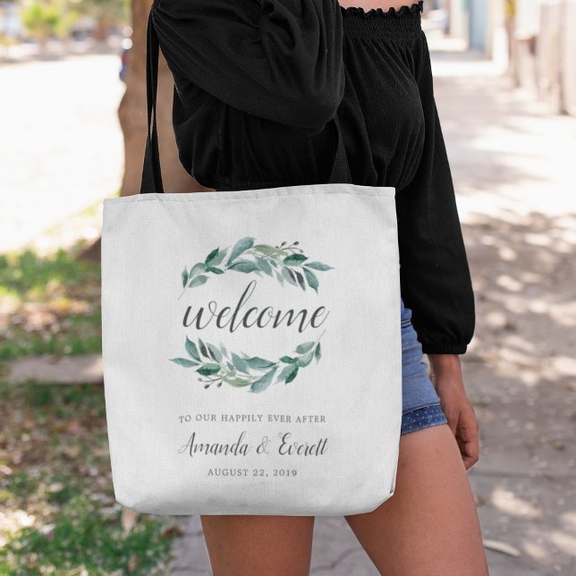 Bolsa Tote Abundant Foliage Wedding Welcome (Criador carregado)