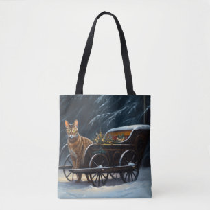 Bolsa Tote Abyssinian Snowy Sleigh Passeia Decência de Natal