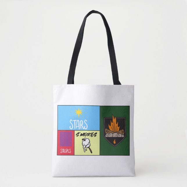 Bolsa Tote acampamento americano das estrelas stripes (Frente)