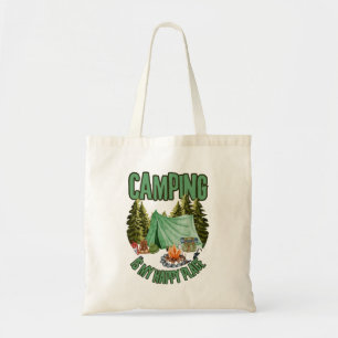 Bolsa Tote Acampamento é meu lugar feliz - sacola feliz de ca