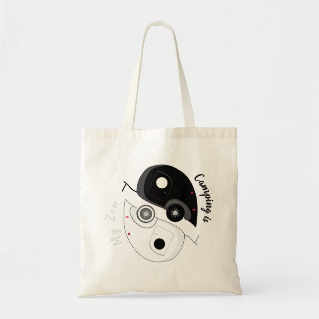 Bolsa Tote Acampamento é o meu Trailer Zen Yin Yang Teardrop (Frente)
